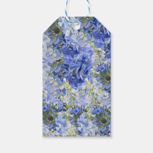 青紫陽花パターン ギフトタグ (正面)