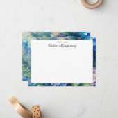 青紫陽花パーソナライズされた名 ノートカード (正面/裏面インサイチュ)