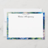 青紫陽花パーソナライズされた名 ノートカード (正面)