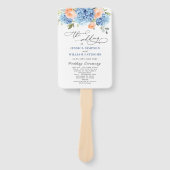 青紫陽花ピンクローズ結婚セレモニー ハンドファン (正面)