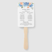 青紫陽花ピンクローズ結婚セレモニー ハンドファン (裏面)