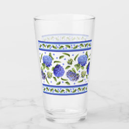 青紫陽花ファンシー葉縁ど タンブラーグラス