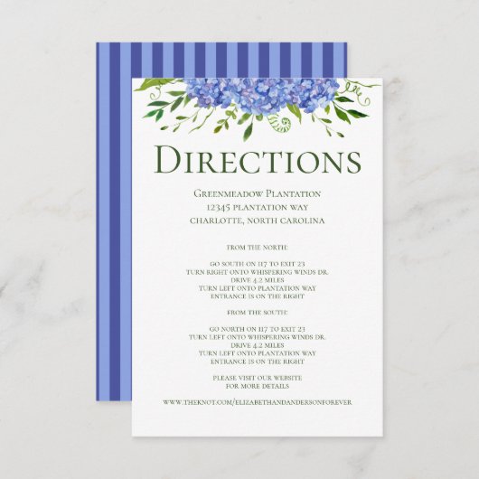 青紫陽花フローラ結婚の方向 エンクロージャーカード (正面/裏面)