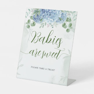 青紫陽花ベビーは甘いベビーショー 台座サイン