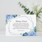 青紫陽花ユーカリ結婚詳細カード エンクロージャーカード (スタンド正面)