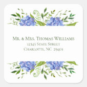 青紫陽花結婚の住所 スクエアシール (正面)