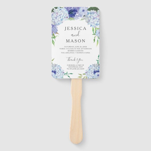 青紫陽花結婚の扇風機 ハンドファン (正面)