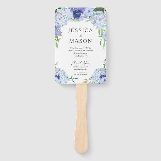 青紫陽花結婚の扇風機 ハンドファン (正面)