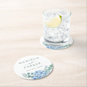 青紫陽花結婚フローラ ラウンドペーパーコースター (インサイチュ)