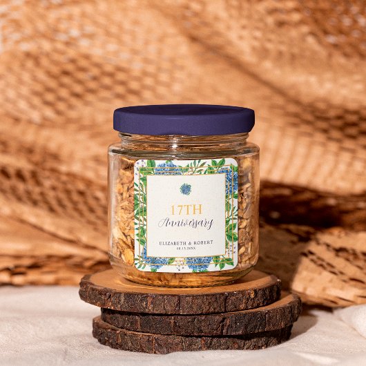 青紫陽花結婚命日 スクエアシール