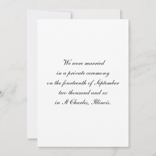 青紫陽花結婚/駆け落ち告知 案内状 (裏面)