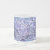 青紫陽花縁ど白文茶 フロストグラスマグカップ (中央)