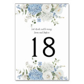 青紫陽花、バラ結婚のテーブル番号 テーブルナンバー (裏面)