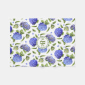 青紫陽花 フリースブランケット (正面(横))