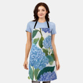 青紫陽花 | 美しいフローラブッシュ エプロン (着用した状態)