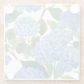 青紫陽花 | 美しいフローラブッシュ ガラスコースター (裏面)