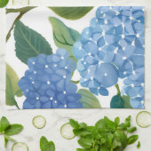 青紫陽花 | 美しいフローラブッシュ キッチンタオル (折り畳み)