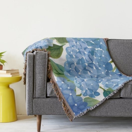 青紫陽花 | 美しいフローラブッシュ スローブランケット