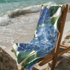 青紫陽花 | 美しいフローラブッシュ ビーチタオル