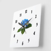青紫陽花(葉) スクエア壁時計 (傾斜)