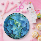 青紫陽花 |青いフローラ写真 ペーパープレート (パーティー)