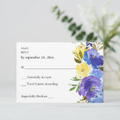 青紫黄色の花模様 出欠カード (スタンド正面)