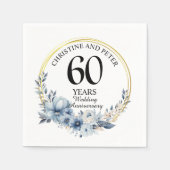 青結婚いフローラのエレガント記念日 スタンダードカクテルナプキン (正面)