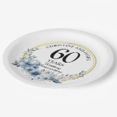 青結婚いフローラのエレガント記念日 ペーパープレート (アングル)