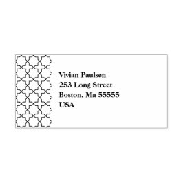 青結婚と格子模様 セルフインキングスタンプ