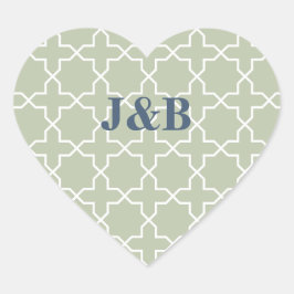 青結婚と格子模様 ハートシール