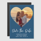 青結婚の写真Date Magnetic Cardを保存 (正面/裏面)