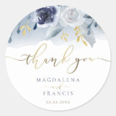 青結婚バラ感謝してい君 ラウンドシール (正面)