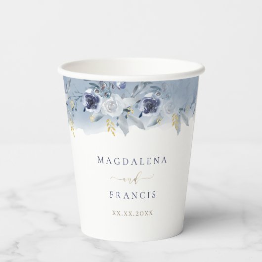 青結婚バラ 紙コップ (裏面)