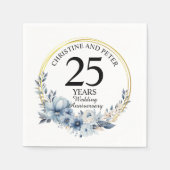 青結婚フローラエレガント記念日 スタンダードカクテルナプキン (正面)