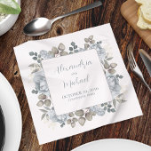 青結婚フローラパーソナライズされた スタンダードカクテルナプキン