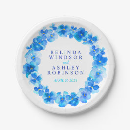 青結婚水色リースカスタム紙プレート ペーパープレート