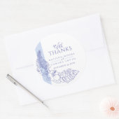 青結婚熱帯スケッチ感謝してい ラウンドシール (封筒)