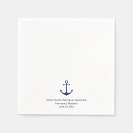 青結婚白航海のいかり スタンダードカクテルナプキン