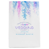 青結婚色のピンクの花感謝していは好き抱き枕 ミディアムペーパーバッグ (正面)