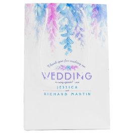 青結婚色のピンクの花感謝していは好き抱き枕 ミディアムペーパーバッグ