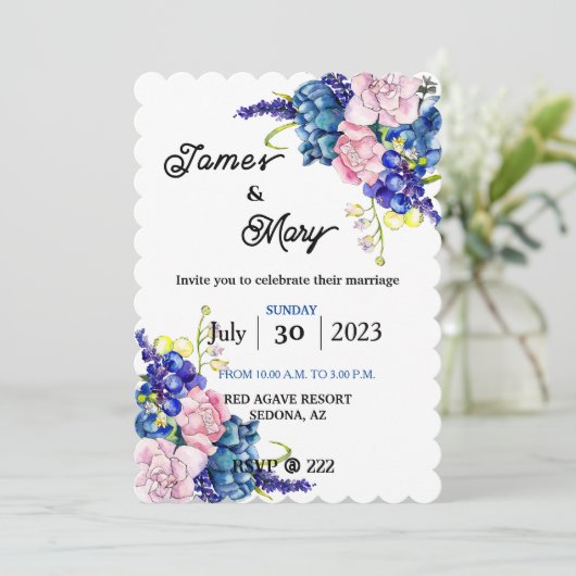 青結婚色 招待状 (スタンド正面)