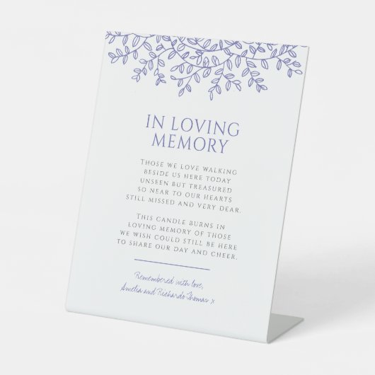 青結婚葉モノグラム愛情記憶 台座サイン (正面)