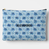 青絞り染め花柄名前をカスタムする アクセサリーポーチ (正面)