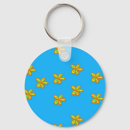 青絵を描い花 キーホルダー (正面)
