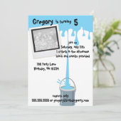 青絵を描バースデーパーティ招待状 招待状 (スタンド正面)