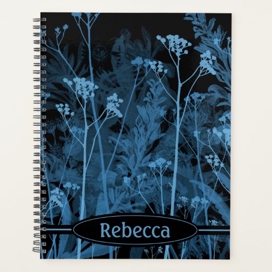 青絵を描フローラモノグラムの プランナー手帳 (正面)