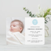 青絵を描モノグラム写真誕生のお知らせ 案内状 (スタンド正面)