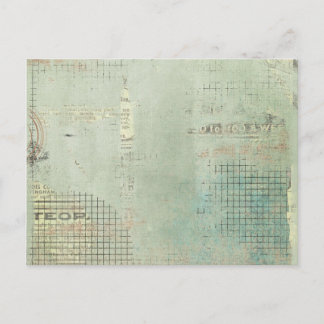 青絵を描ヴィンテージ新聞 ポストカード