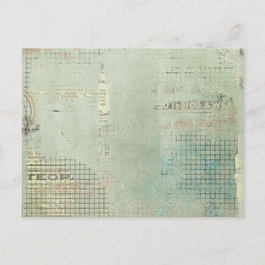 青絵を描ヴィンテージ新聞 ポストカード (正面)