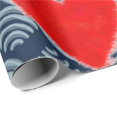 青絵を描地景品ラッピング赤いハート ラッピングペーパー (ロールコーナー)